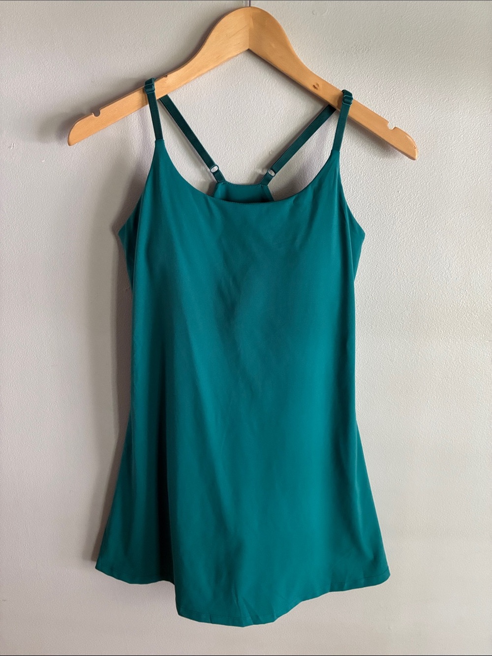 Teal Athletic Tennis Dress Romper Built In Shorts Adjustable Straps XS